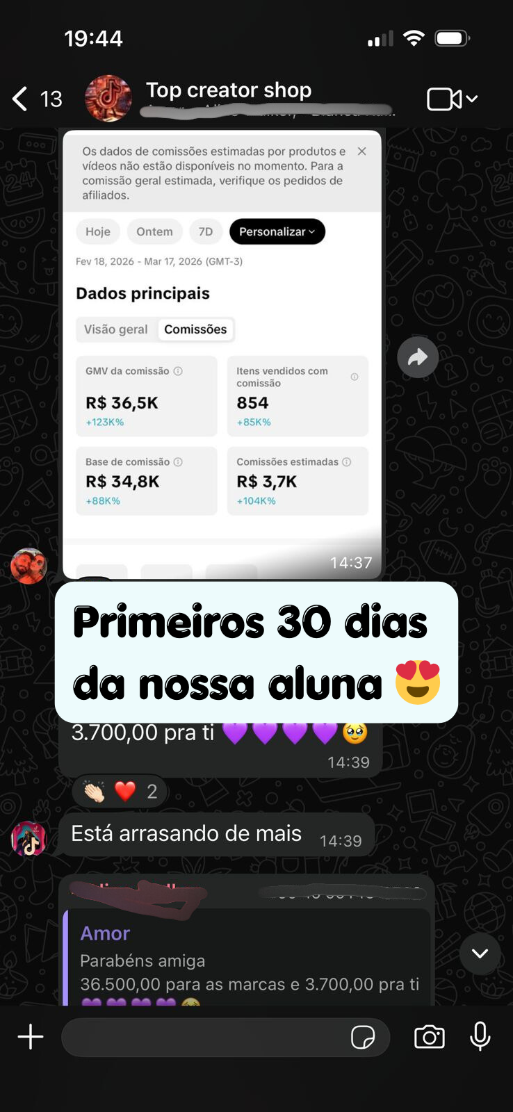 Primeiros 30 dias da nossa aluna 😍